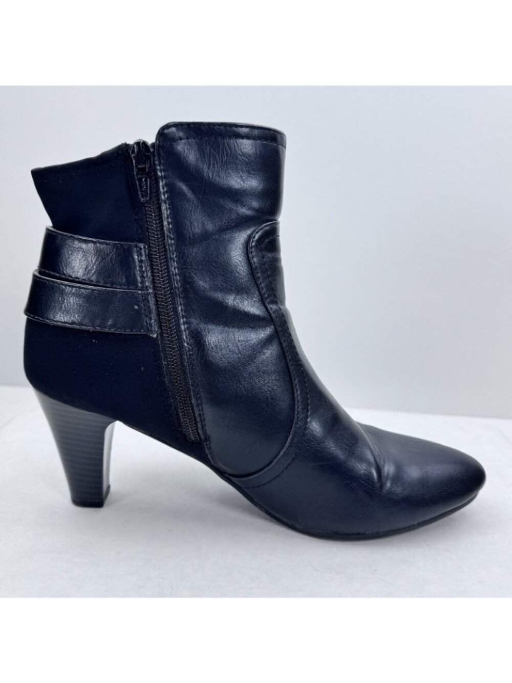 Life Stride Yarnessa Boots Womens Size 9.5M Black Leather Upper Side Zipper - Picture 5 of 12